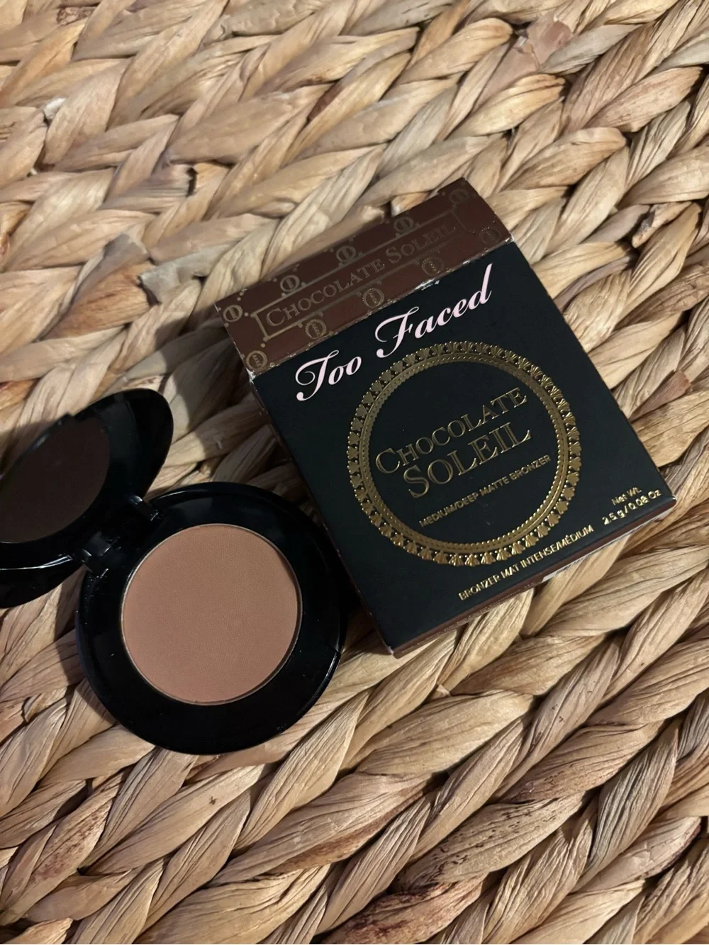 Too Faced Chocolate Soleil Matte Bronzer - Black & Gold Packaging